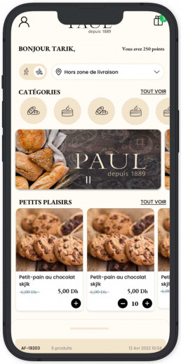créer comme l'application mobile PAUL